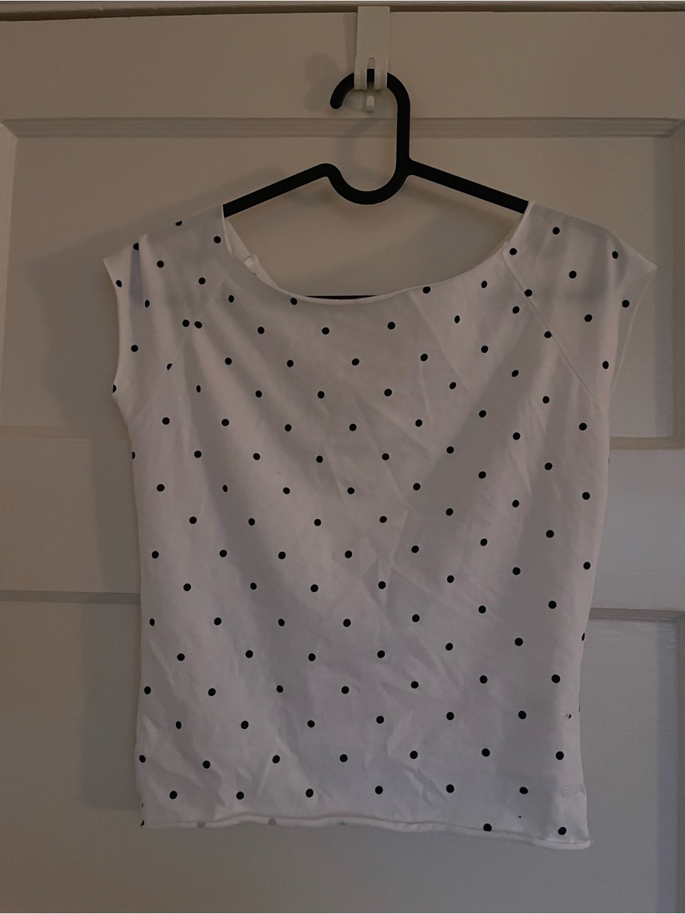 Urban Outfitters White Polka Dot Cap Sleeve Top